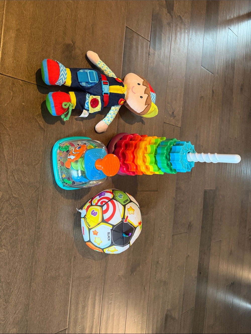 Multicolor Stacking Rings & Plush Activity Doll Set - Kids Toys - for 6M - 24M